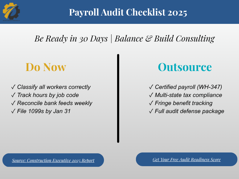 Construction payroll audit preparedness checklist