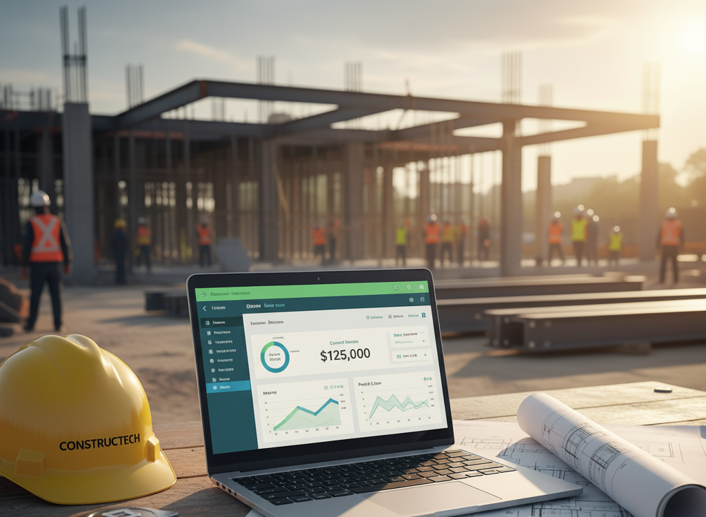 QuickBooks on a laptop for contractor financial management
